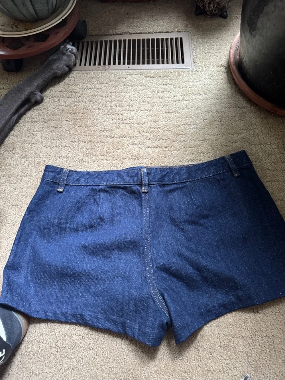 Zara Dark Blue Denim Short Shorts